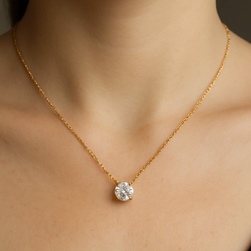 Collier Plaqué Or Solitaire 52CA2262-7