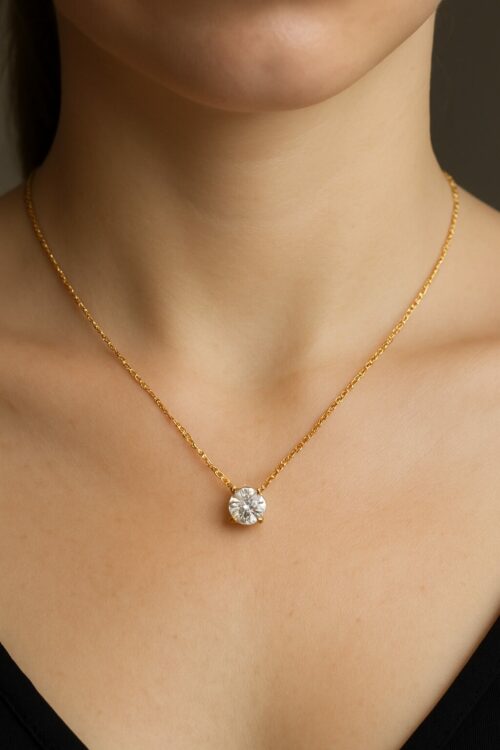 Collier Plaqué Or Solitaire 52CA2262-7