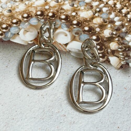 Boucles d’Oreilles Percées Vintage Lettre B E3162