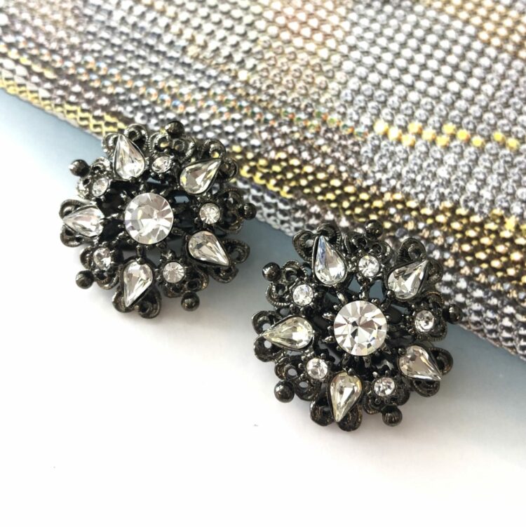 Boucles d’Oreilles Clips Vintage Rosace E521