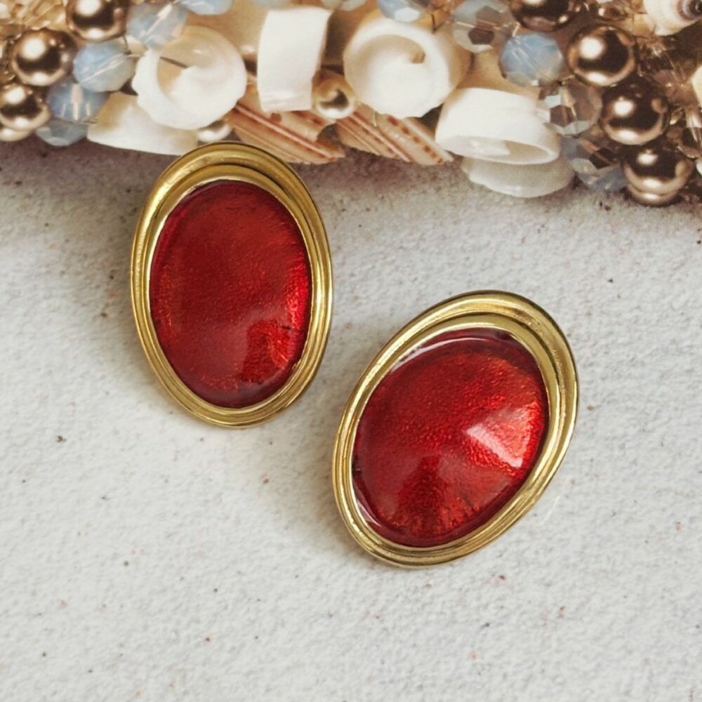 Boucles d'Oreilles Clips Vintage SPHINX Ovale E2411