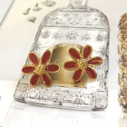 Boucles d’Oreilles Percées Vintage Fleur E2589