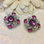 Boucles d’Oreilles Clips Vintage Fleur E1140