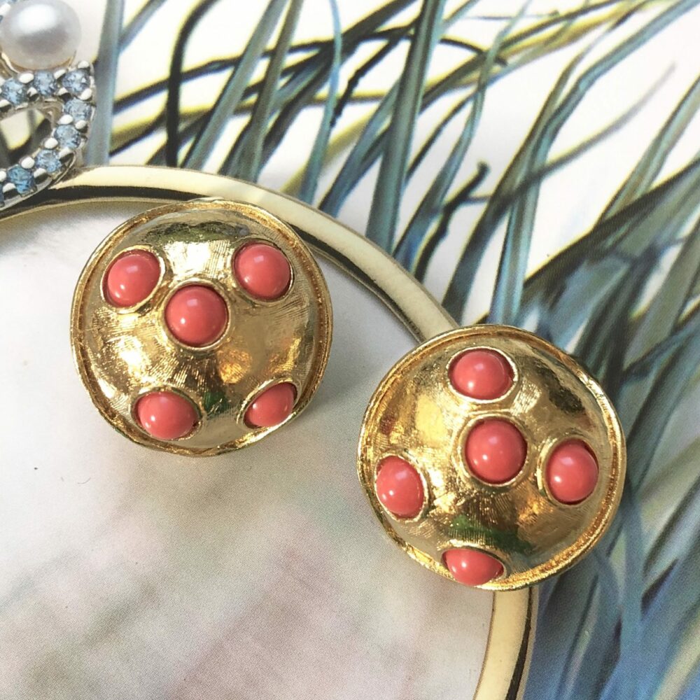 Boucles d’Oreilles Clips Vintage Bombé E916