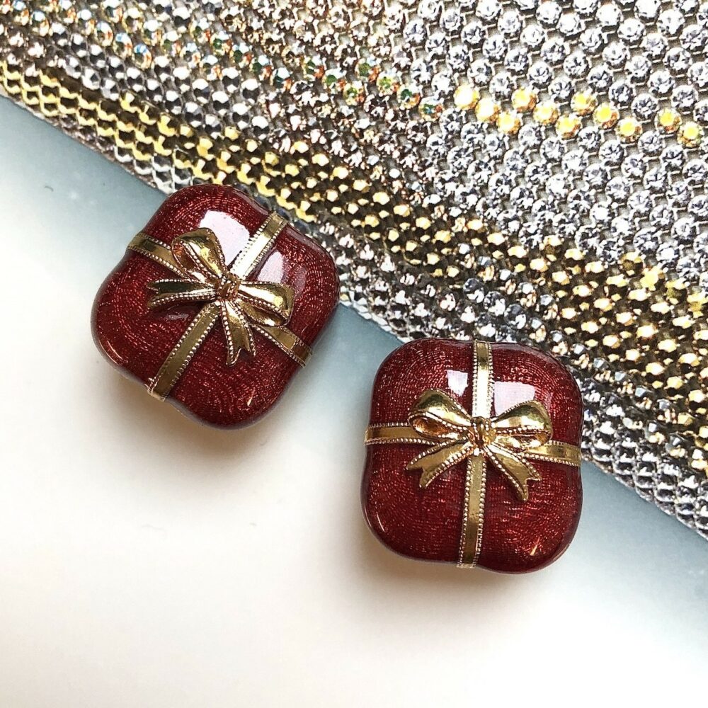 Boucles d’Oreilles Clips Vintage Paquet Cadeau E4307