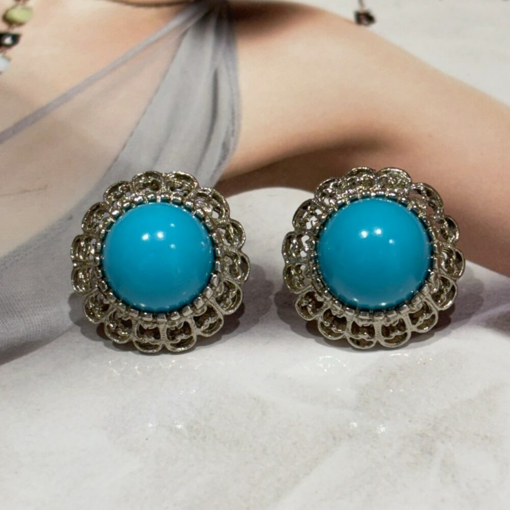 Boucles d’Oreilles Clips Vintage Rosace E553