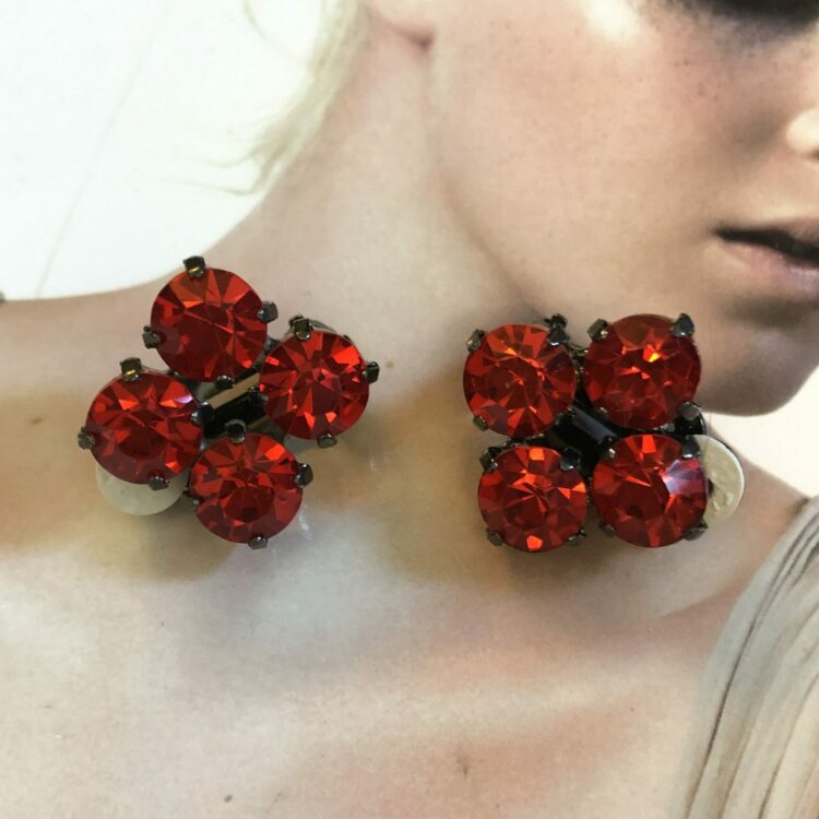 Boucles d’Oreilles Clips Vintage Carré XE1160