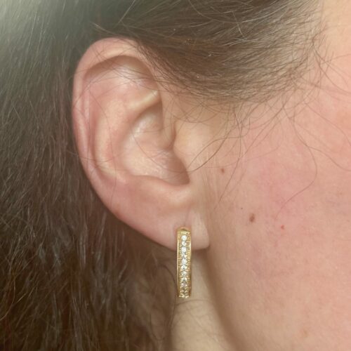 Boucles d'Oreilles Plaqué Or Créoles 22HV0800CZ