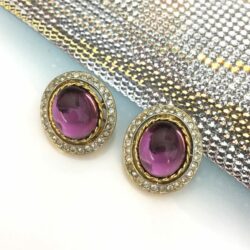 Boucles d’Oreilles Clips Vintage Ovale E1364