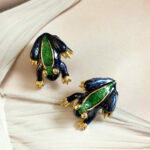 Boucles d’Oreilles Clips Vintage Grenouille E1657