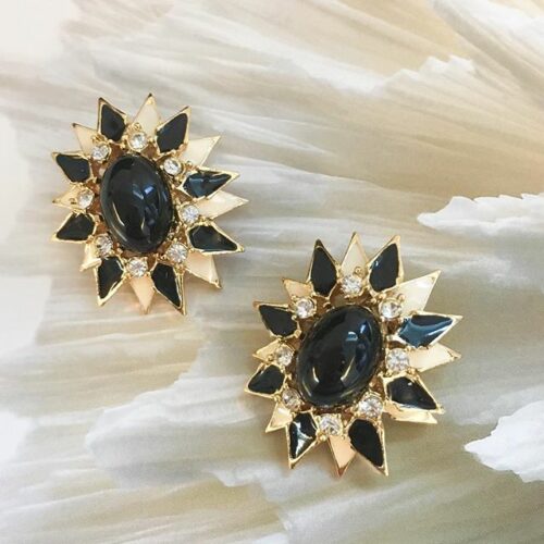 Boucles d’Oreilles Clips Vintage Fleur E1004