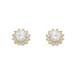 Boucles d’Oreilles Plaqué Or Fleur 22ET071CZ