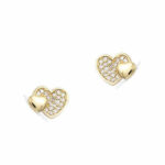 Boucles d’Oreilles Plaqué Or Coeur 22ET073CZ