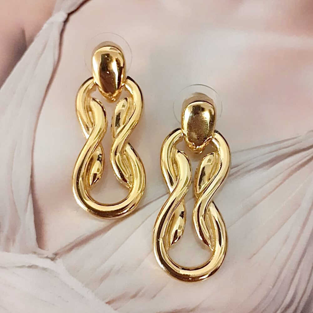 Boucles d’Oreilles Percées Vintage Noeud E3524