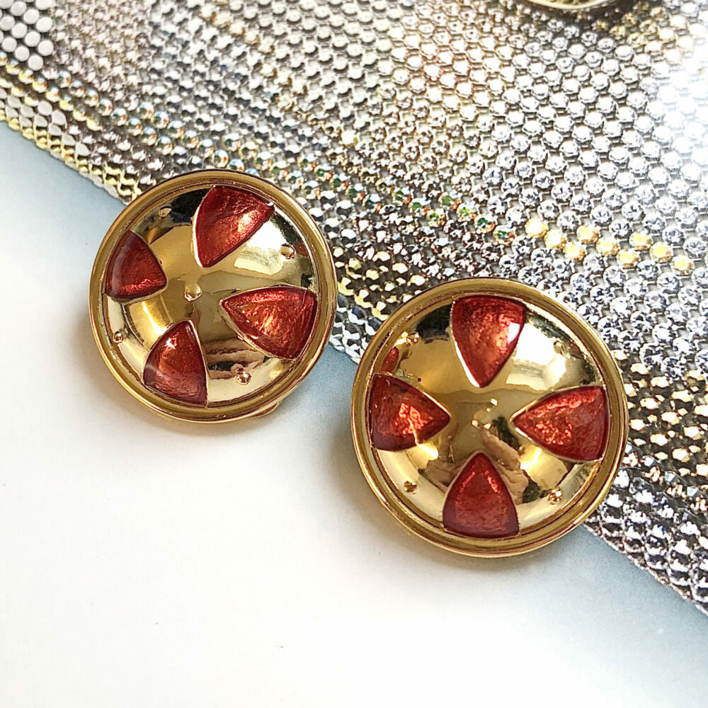 Boucles d’Oreilles Clips Vintage Rond E4341