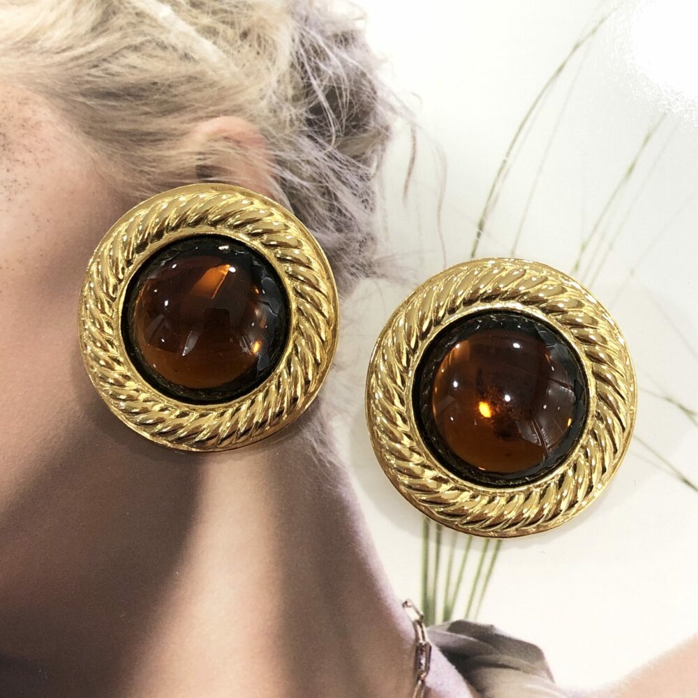 Boucles d’Oreilles Clips Vintage Rond E2633