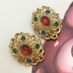 Boucles d’Oreilles Clips Vintage Rosace E1139