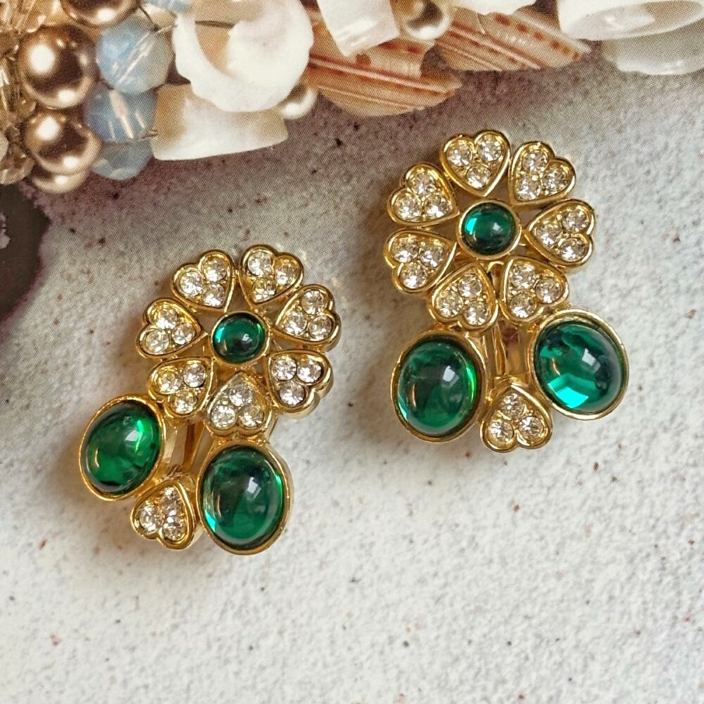 Boucles d’Oreilles Clips Vintage SPHINX Fleur E2374