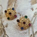 Boucles d'Oreilles Clips VINTAGE Rosace E556