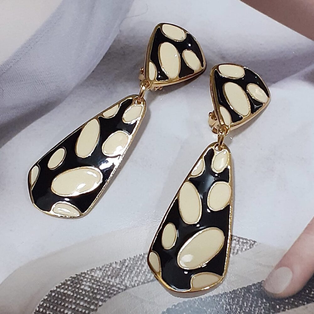 Boucles d’Oreilles Clips Vintage Goutte E2416