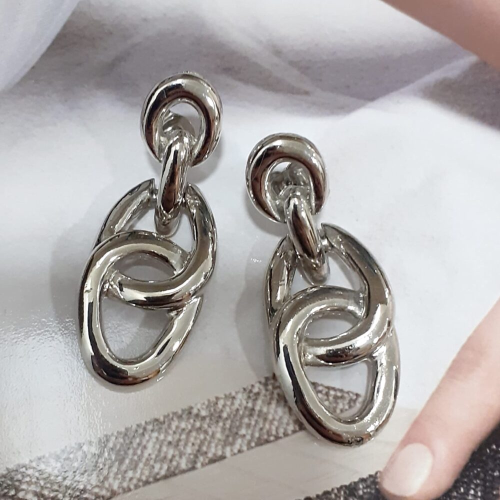 Boucles d'Oreilles Percées Vintage Tresse E2591