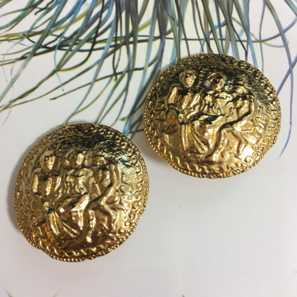 Boucles d’Oreilles Clips Vintage Rond E3341