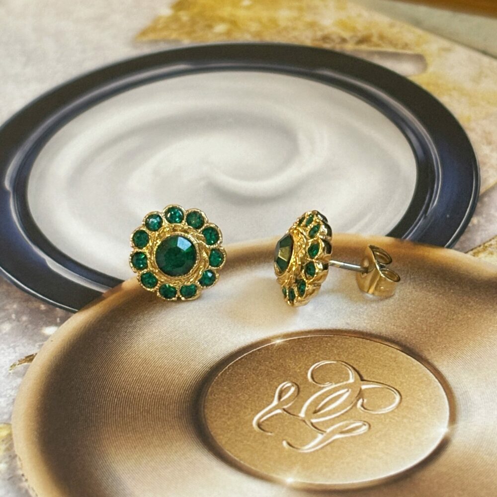 Boucles d'Oreilles Percées Vintage Fleur E2332
